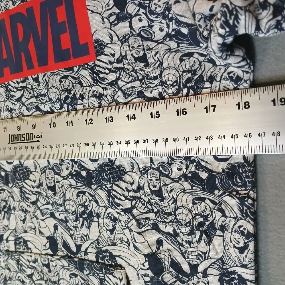 Marvel Legends Boy's Size XL(16)‎ Youth Pullover Hoodie Sweatshirt Gray & Navy